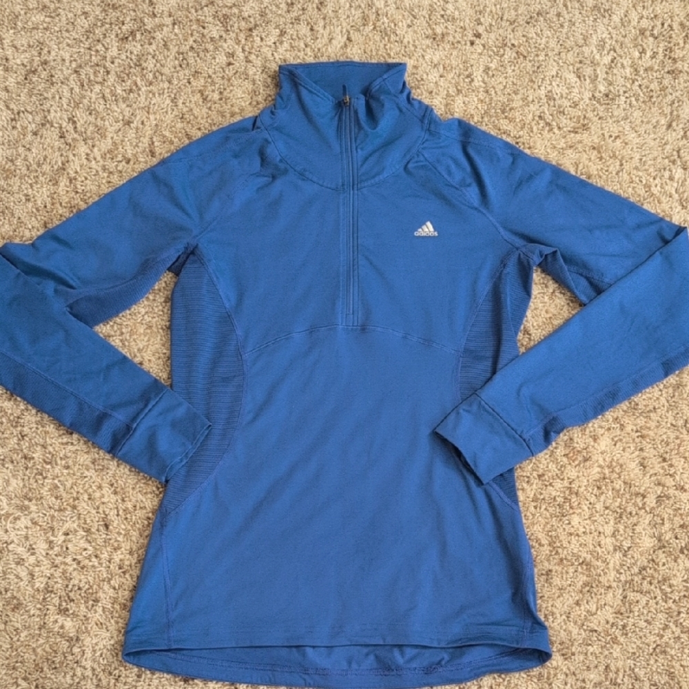 Adidas Blue Quarter-Zip Pullover